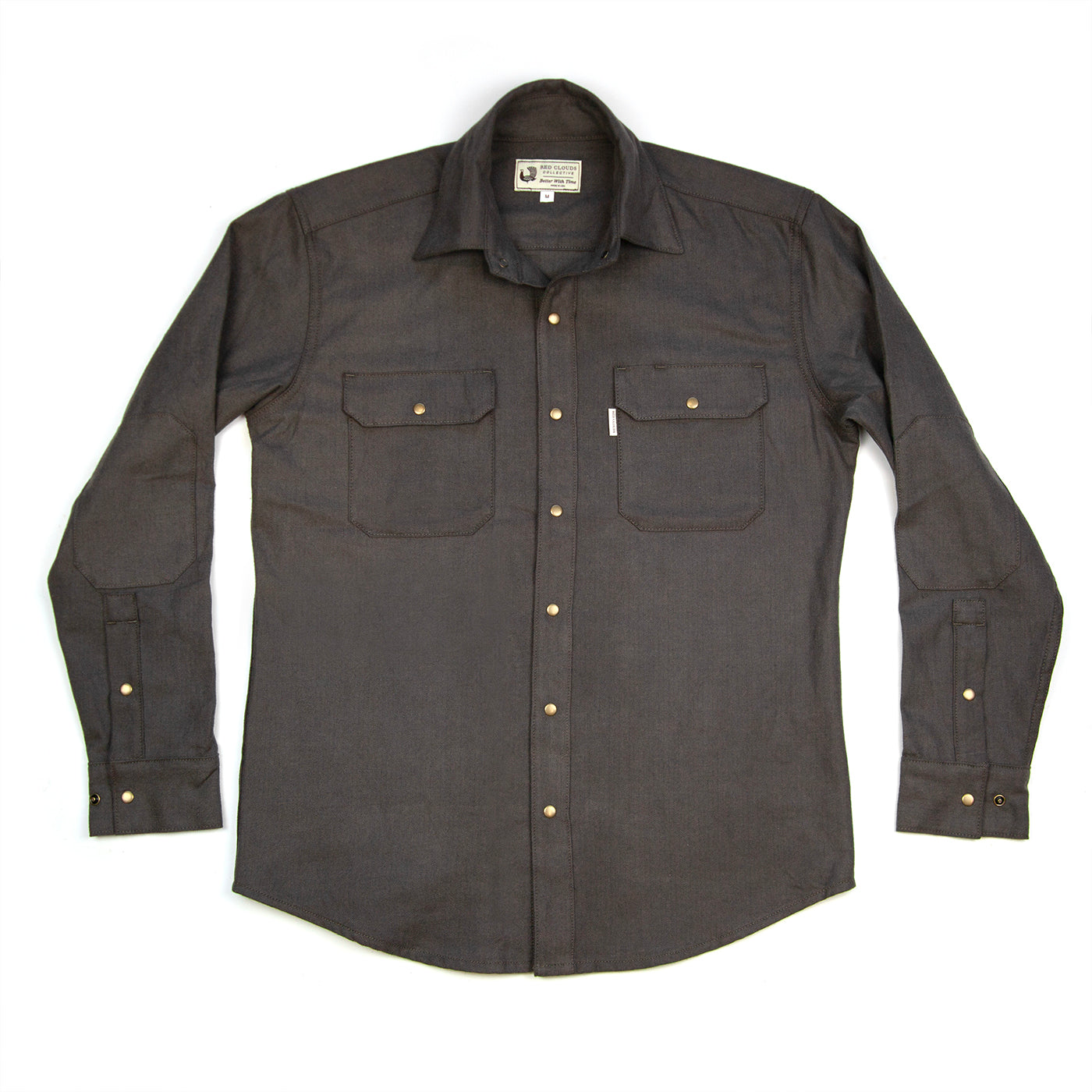 Witham Flannel Shirt - Walnut Herringbone