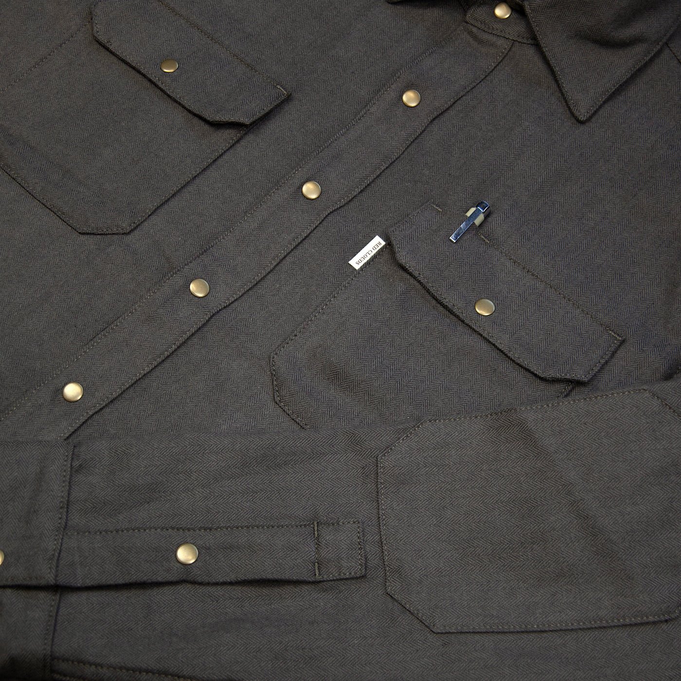 Witham Flannel Shirt - Walnut Herringbone