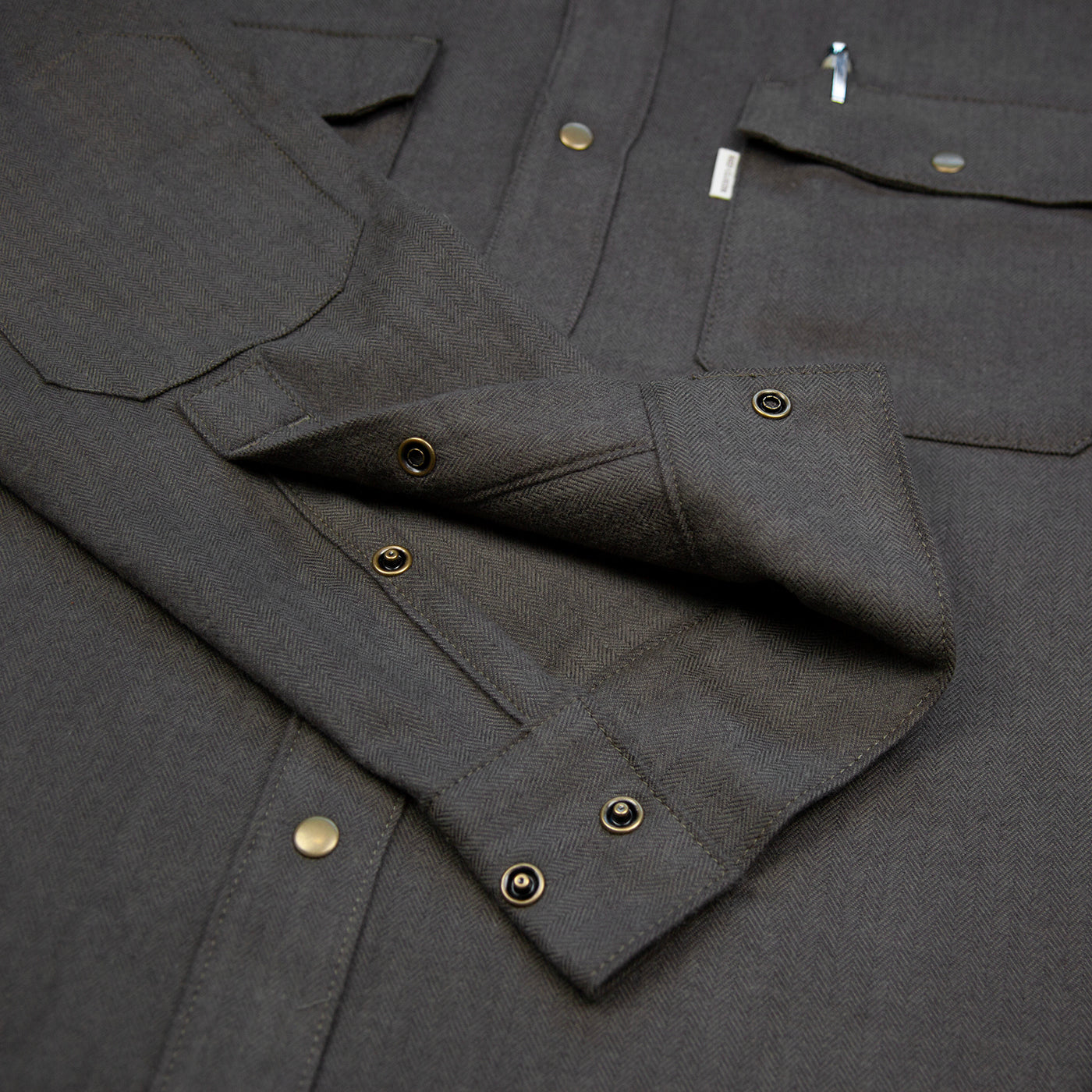 Witham Flannel Shirt - Walnut Herringbone