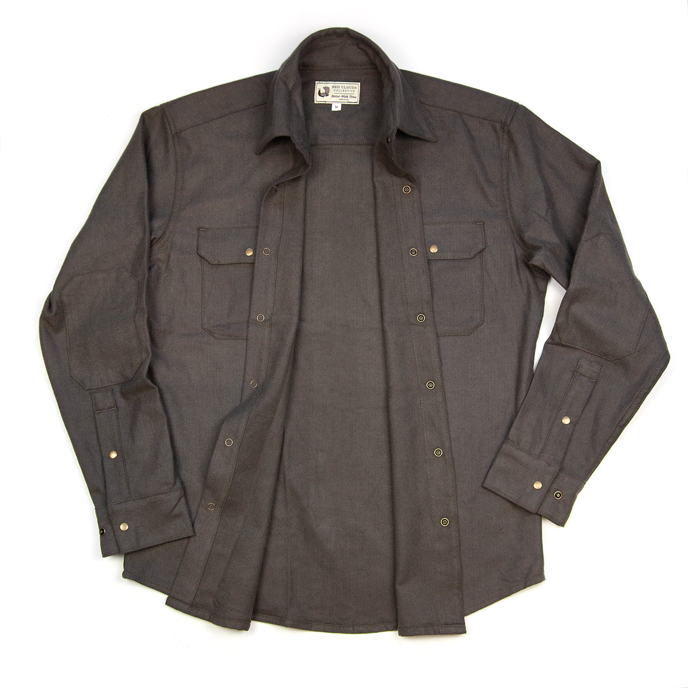 Witham Flannel Shirt - Walnut Herringbone
