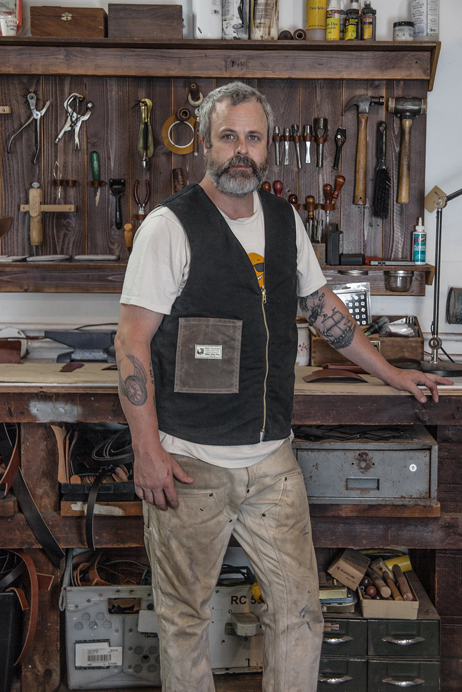 Reversible Vest - Havana Waxed Canvas