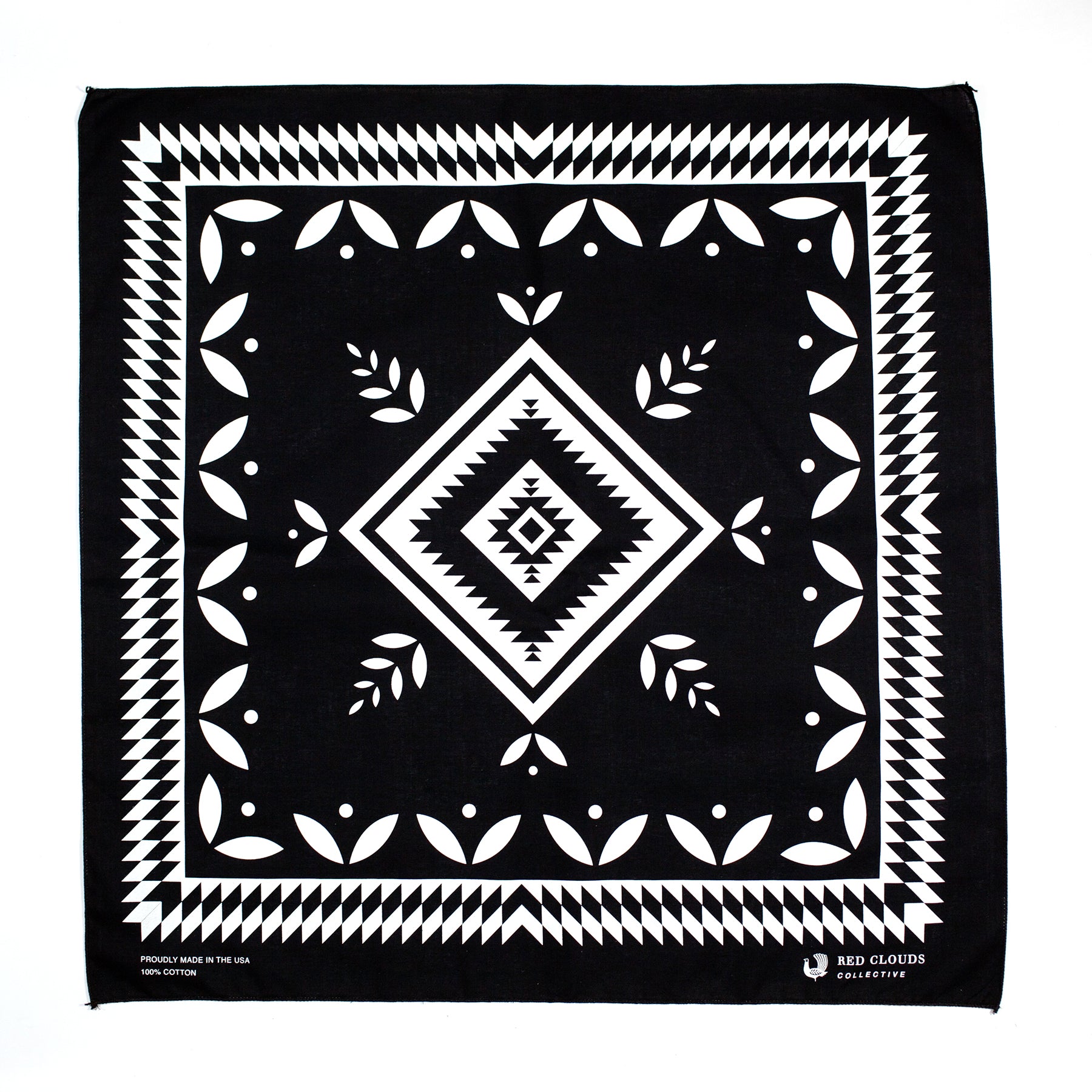 red clouds bandana, usa made bandana, bandana, cotton bandana, red clouds collective