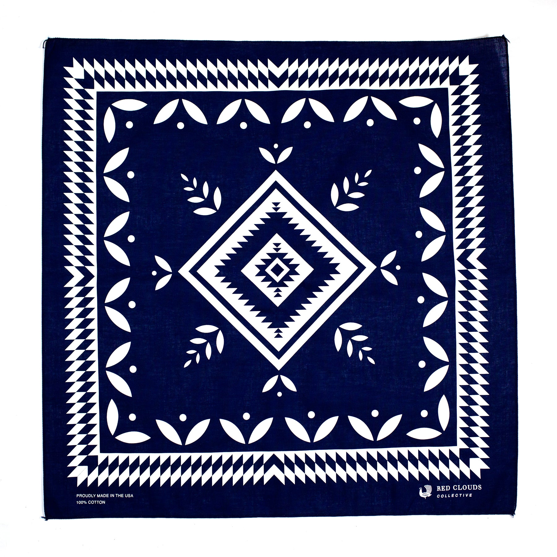 red clouds bandana, usa made bandana, bandana, cotton bandana, red clouds collective