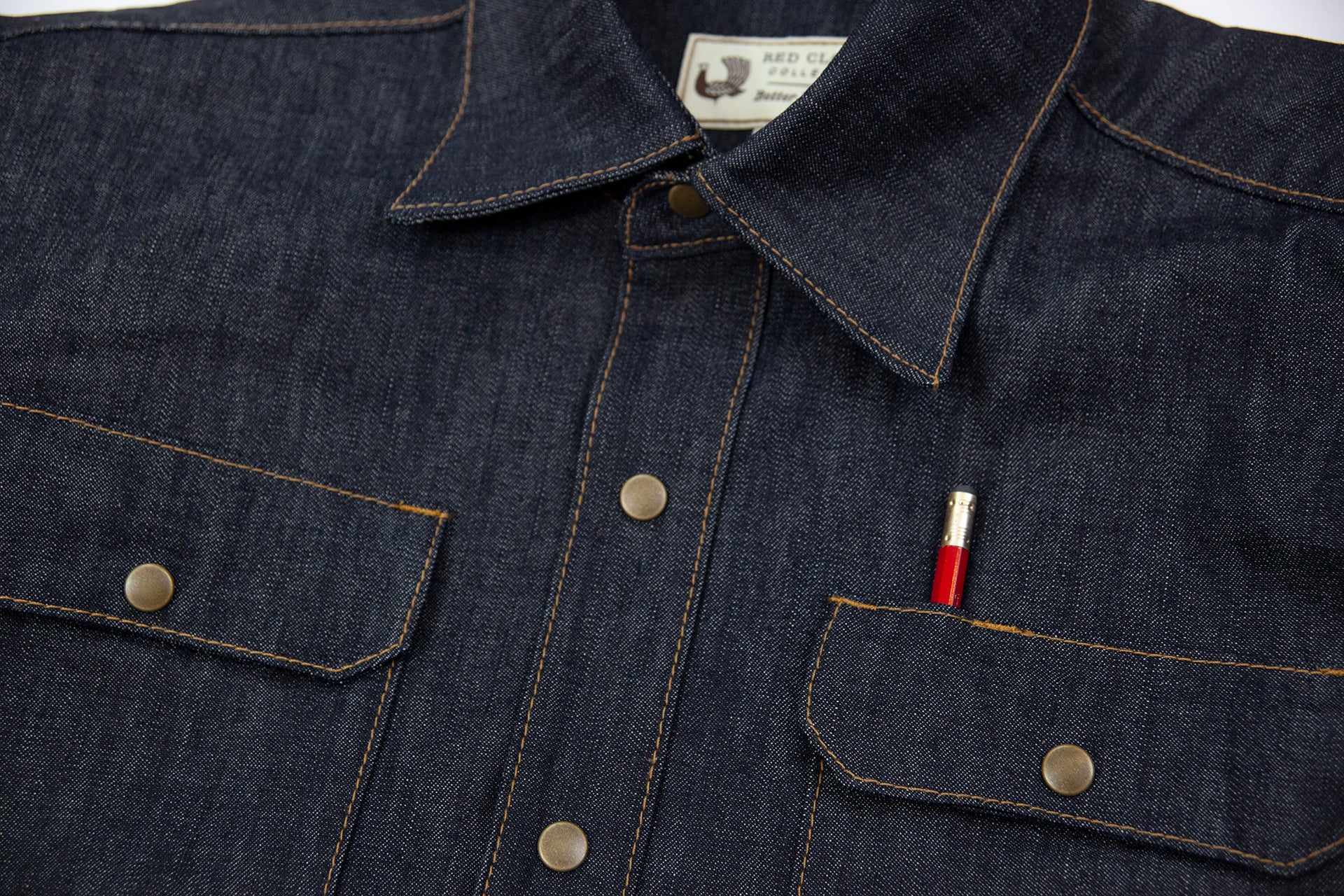 selvage denim work shirt, work shirt, made in usa, durable shirt, heavy duty shirt, made to last, made in portland, quality clothing, durable work shirt, selvage denim, moto, witham work shirt, red clouds shirt