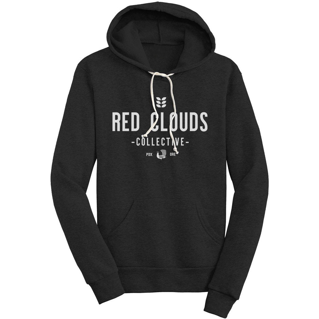 red clouds sweatshirt, hoodie, hoody, black sweatshirt, made in usa, made in portland, red clouds collective, rcc hoodie