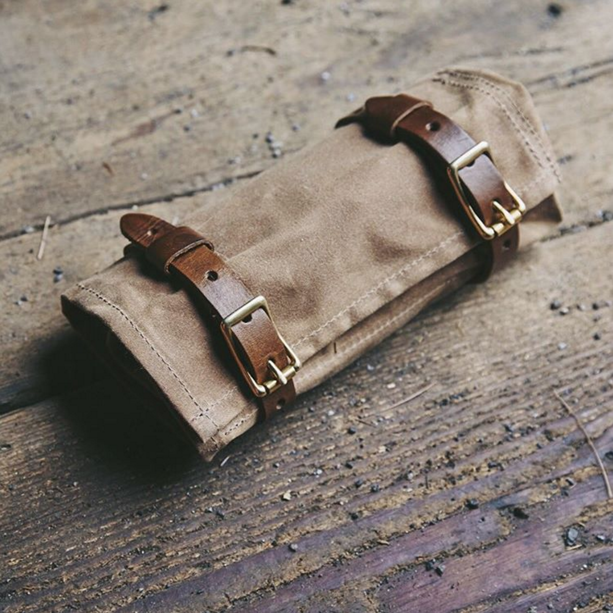 Landseer Tool Roll, waxed canvas tool roll, motorcycle tool roll, tool pouch, red clouds tool roll, leather tool roll, best motorcycle tool roll, roll up pouch, attach to bike, bike bag, tool bag