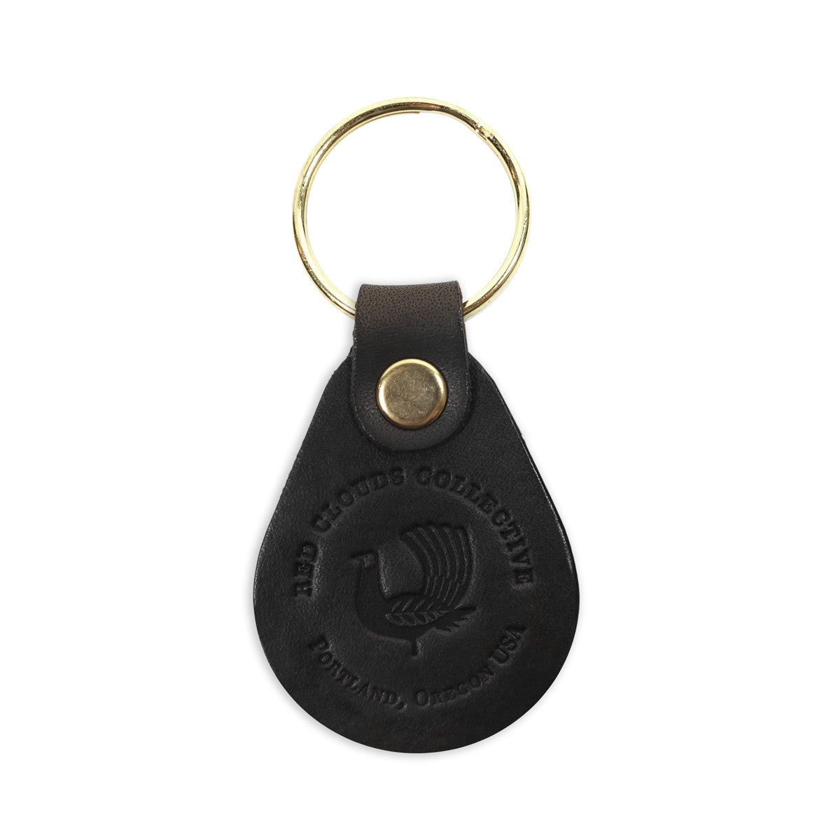 leather keychain, red clouds keychain, round keychain