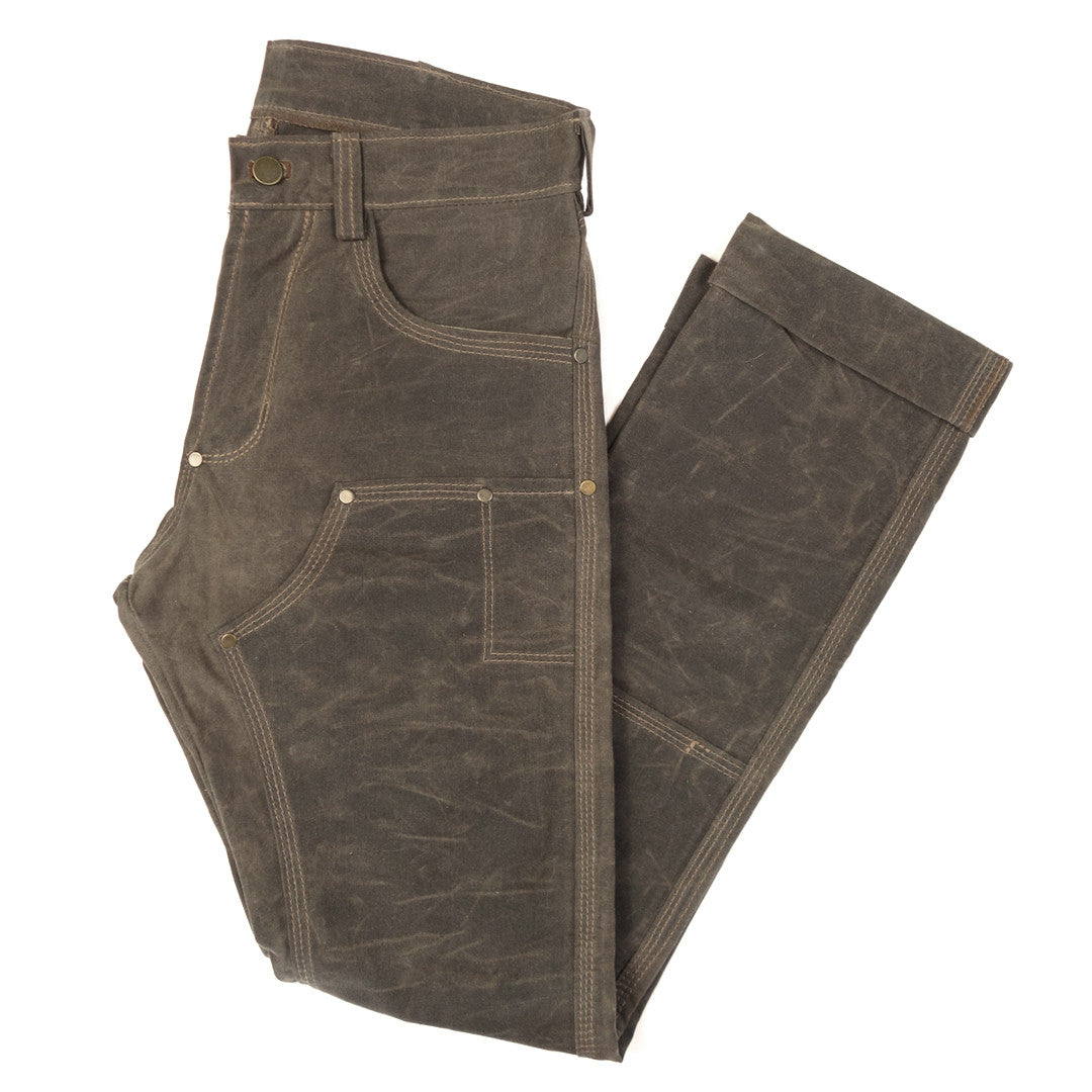 Waxed Canvas Work Pant, Fitted work pant, waxed canvas pants, pants made in usa, made in Portland Oregon, durable pants, best waxed canvas pants, slim fit work pant, red clouds pants, waxed cotton pants, pants made to last