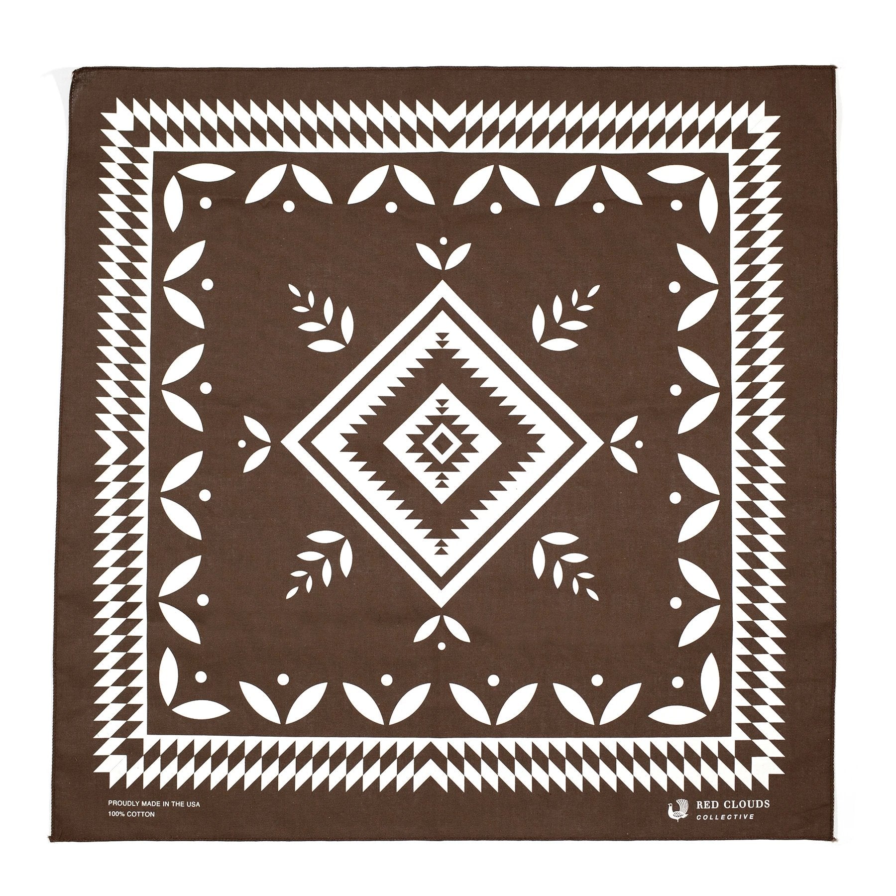 red clouds bandana, usa made bandana, bandana, cotton bandana, red clouds collective