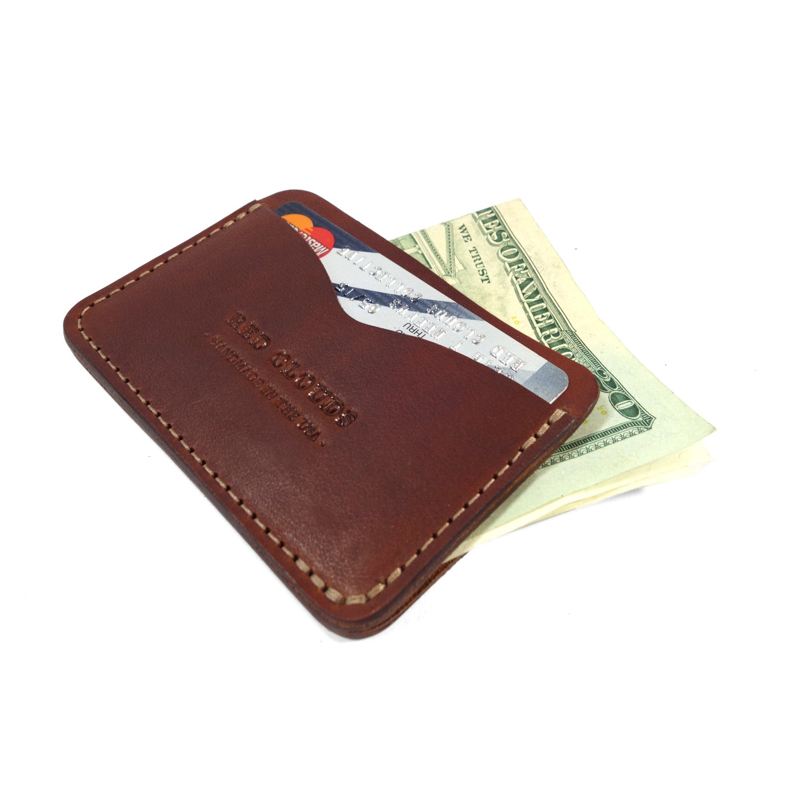 Frontside wallet. Card wallet. slim card case. leather card wallet. For those who like to keep their wallets in their front pockets. Slim enough to comfortably carry and large enough to fit your essential cards and some cash.  3/4oz Herman Oak Vegetable-Tanned Leather 2 Card-Slots, 1 center card slot