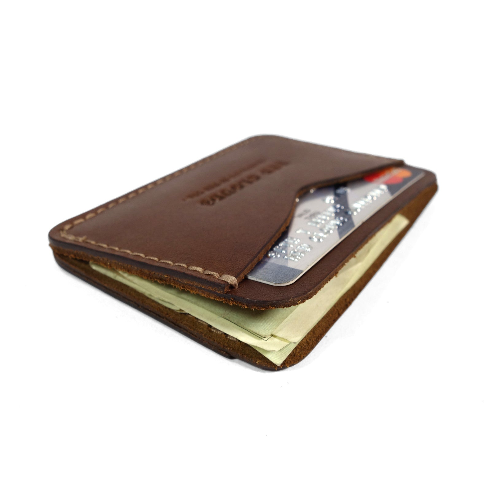 Frontside wallet. Card wallet. slim card case. leather card wallet. For those who like to keep their wallets in their front pockets. Slim enough to comfortably carry and large enough to fit your essential cards and some cash.  3/4oz Herman Oak Vegetable-Tanned Leather 2 Card-Slots, 1 center card slot