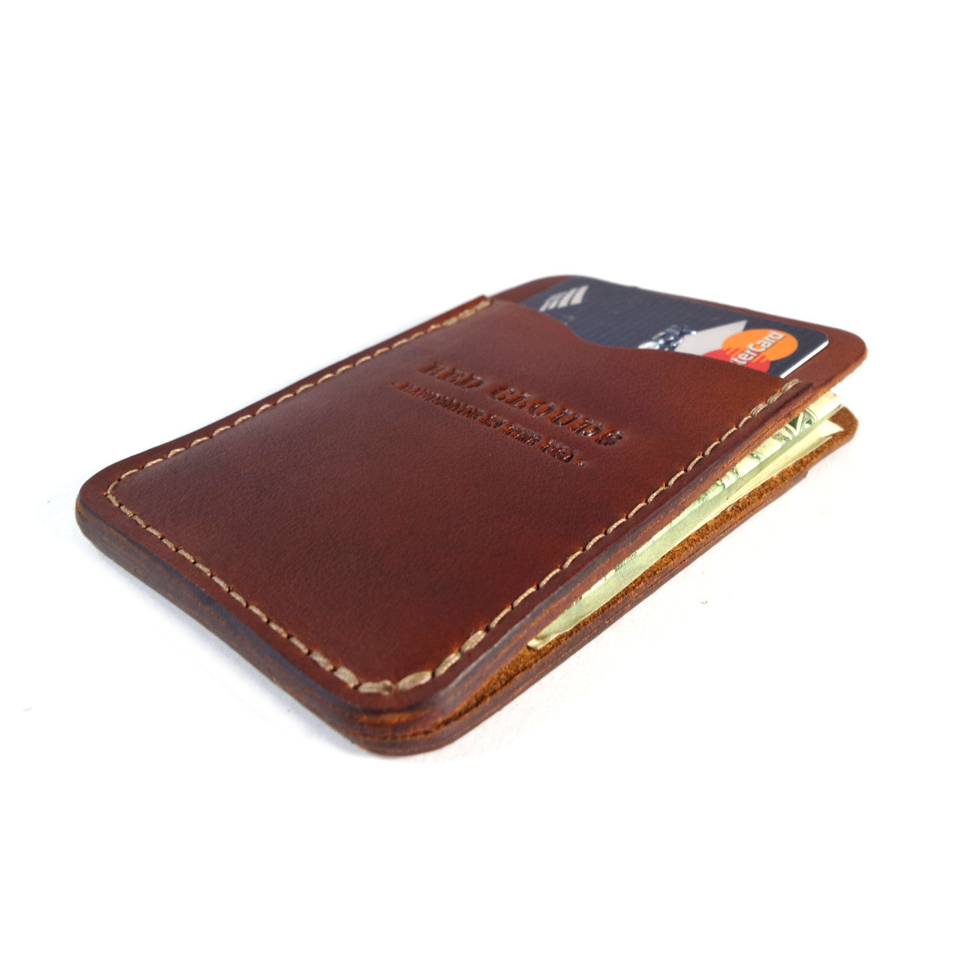 Frontside wallet. Card wallet. slim card case. leather card wallet. For those who like to keep their wallets in their front pockets. Slim enough to comfortably carry and large enough to fit your essential cards and some cash.  3/4oz Herman Oak Vegetable-Tanned Leather 2 Card-Slots, 1 center card slot
