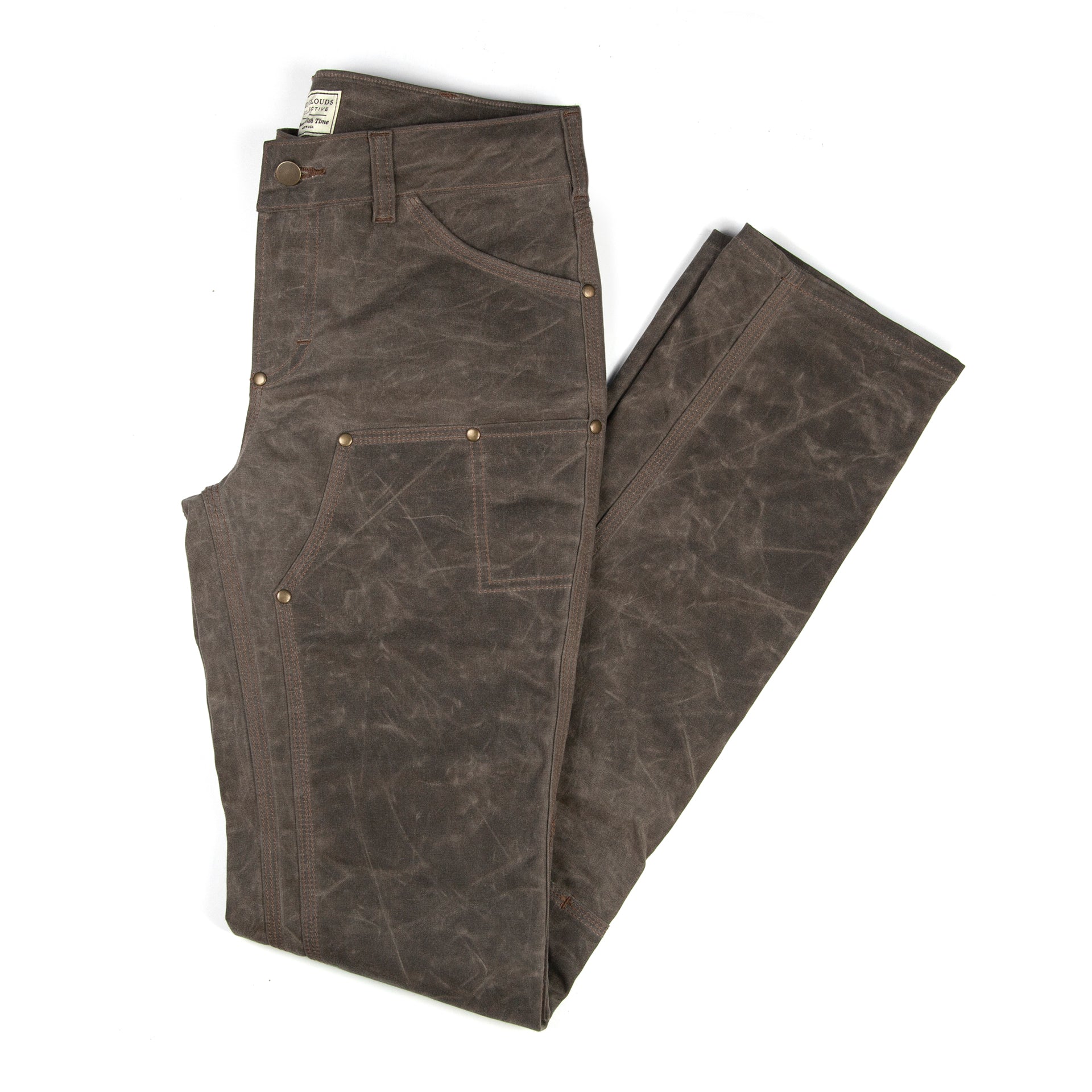 Waxed Canvas Work Pant, Fitted work pant, waxed canvas pants, pants made in usa, made in Portland Oregon, durable pants, best waxed canvas pants, slim fit work pant, red clouds pants, waxed cotton pants, pants made to last, women's work pants, waxed canvas girls pant, women's work pant, work pant for women, made in usa, oil cloth, waxed cotton