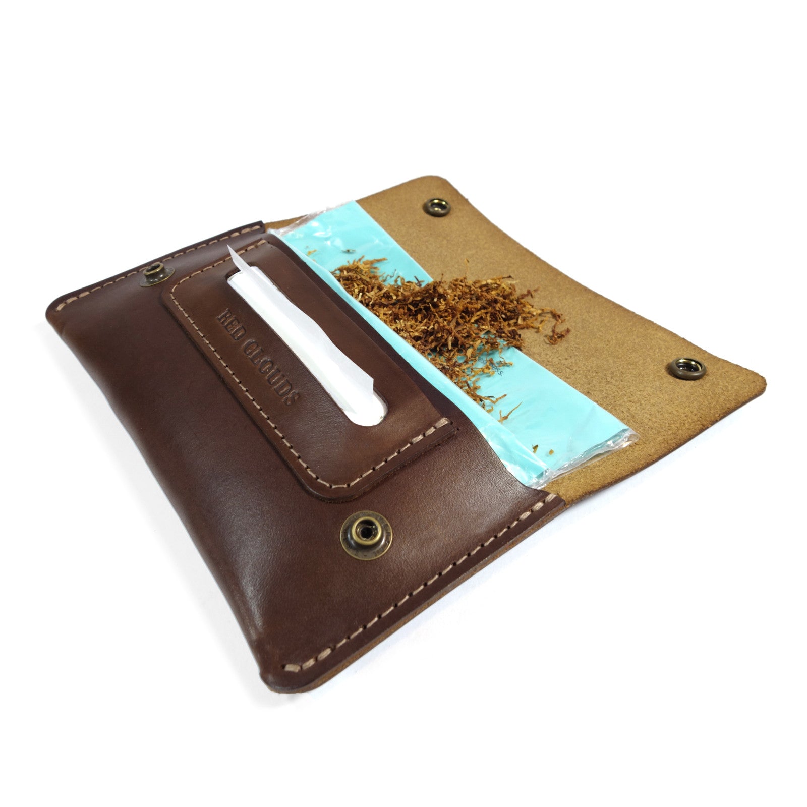 tobacco pouch, leather pouch, leather case, rolling pouch, rolling tobacco, made in usa, handmade, handcrafted