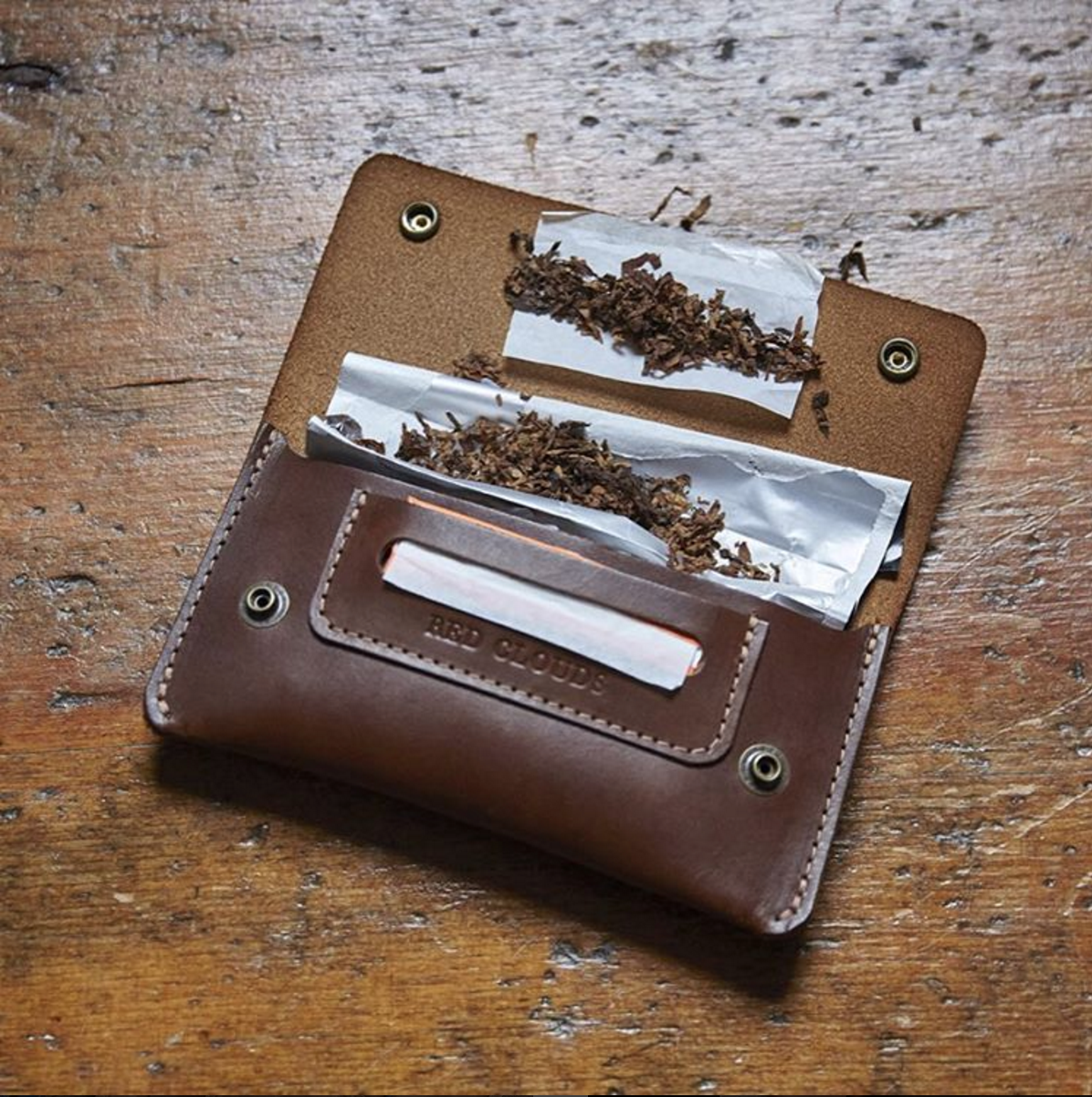 tobacco pouch, leather pouch, leather case, rolling pouch, rolling tobacco, made in usa, handmade, handcrafted