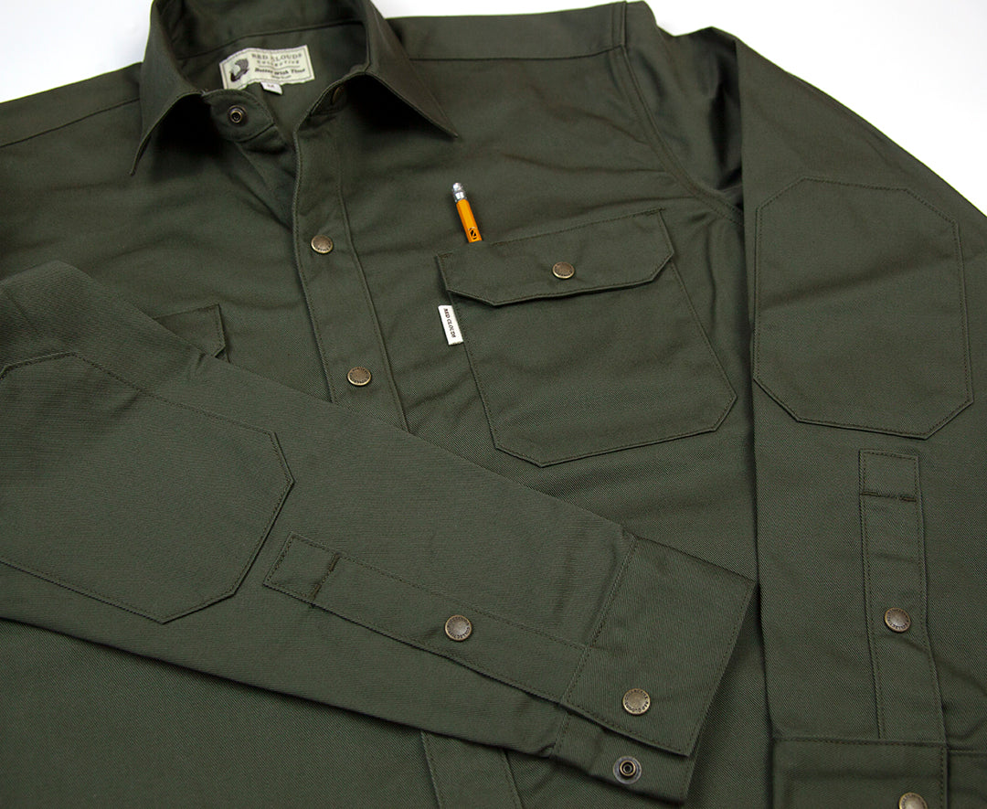 Witham Work Shirt - Olive Twill