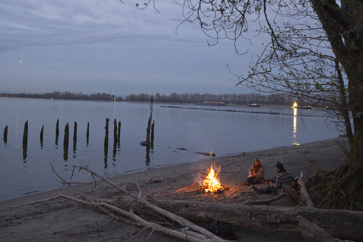 Campfire on the Shore of the Columbia River