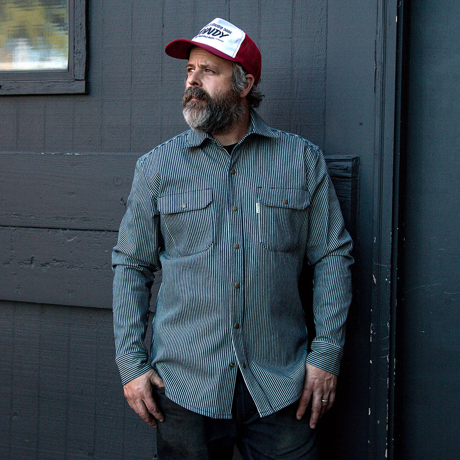 hickory stripe shirt, vintage stripe shirt, made in usa shirt