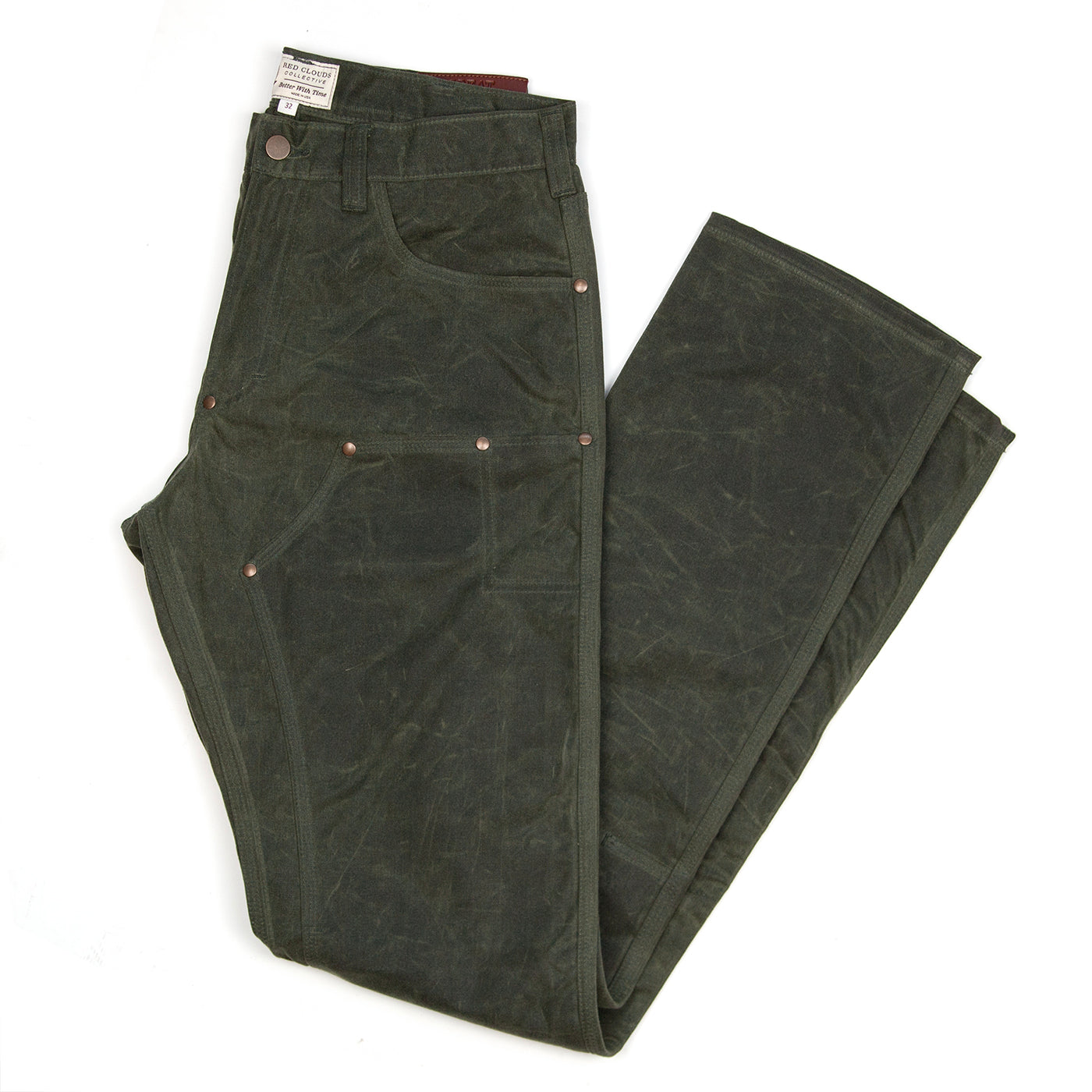 GN.01 Waxed Canvas Fitted Work Pant - Olive - Red Clouds
