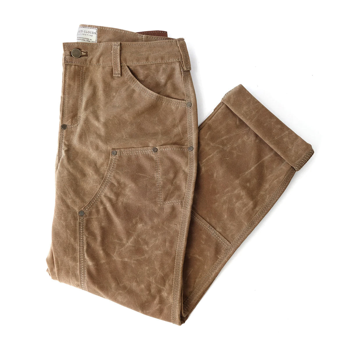 GN.05 Women's Waxed Canvas Fitted Work Pant - Brush Brown - Red