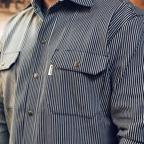 Witham Work Shirt - Hickory Stripe - Red Clouds Collective - Made