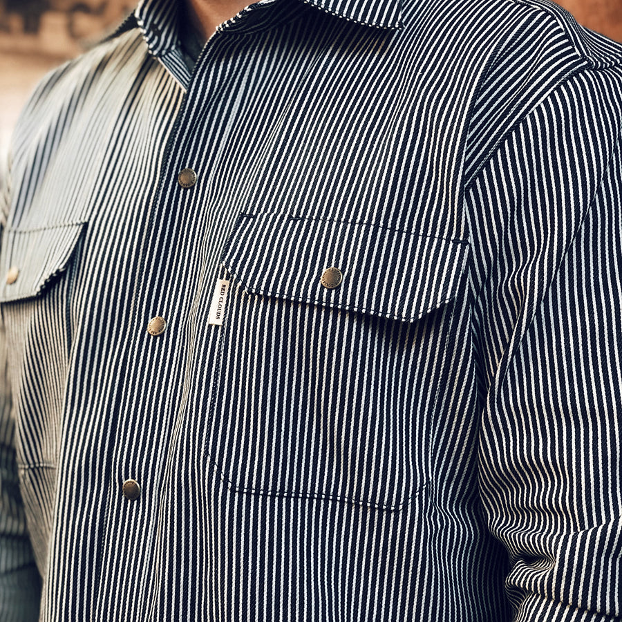 hickory stripe shirt, vintage stripe shirt, made in usa shirt