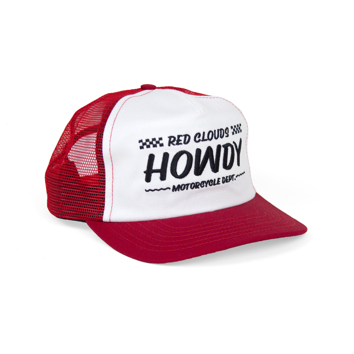 Red Brim \'Howdy\' Patch Trucker Hat by David&Young unisex but listed as womens ? David & Young Part Time Cowgirl Baseball Hat - Women main image 3