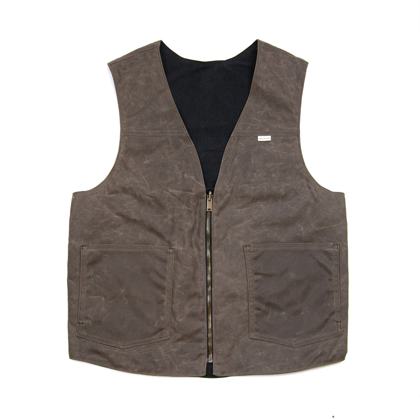 Reversible Vest - Havana Waxed Canvas - Red Clouds Collective