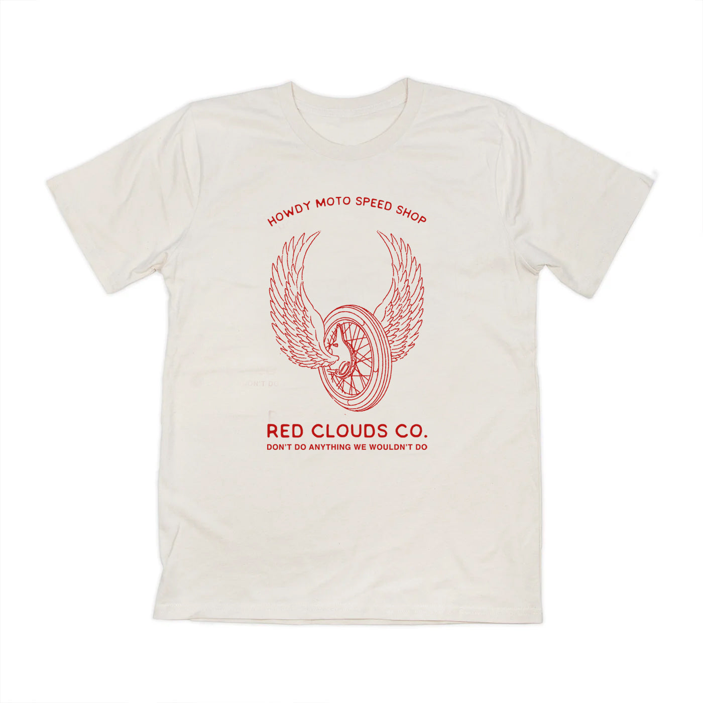 Howdy Moto Speed Shop Tee - Red Print Edition