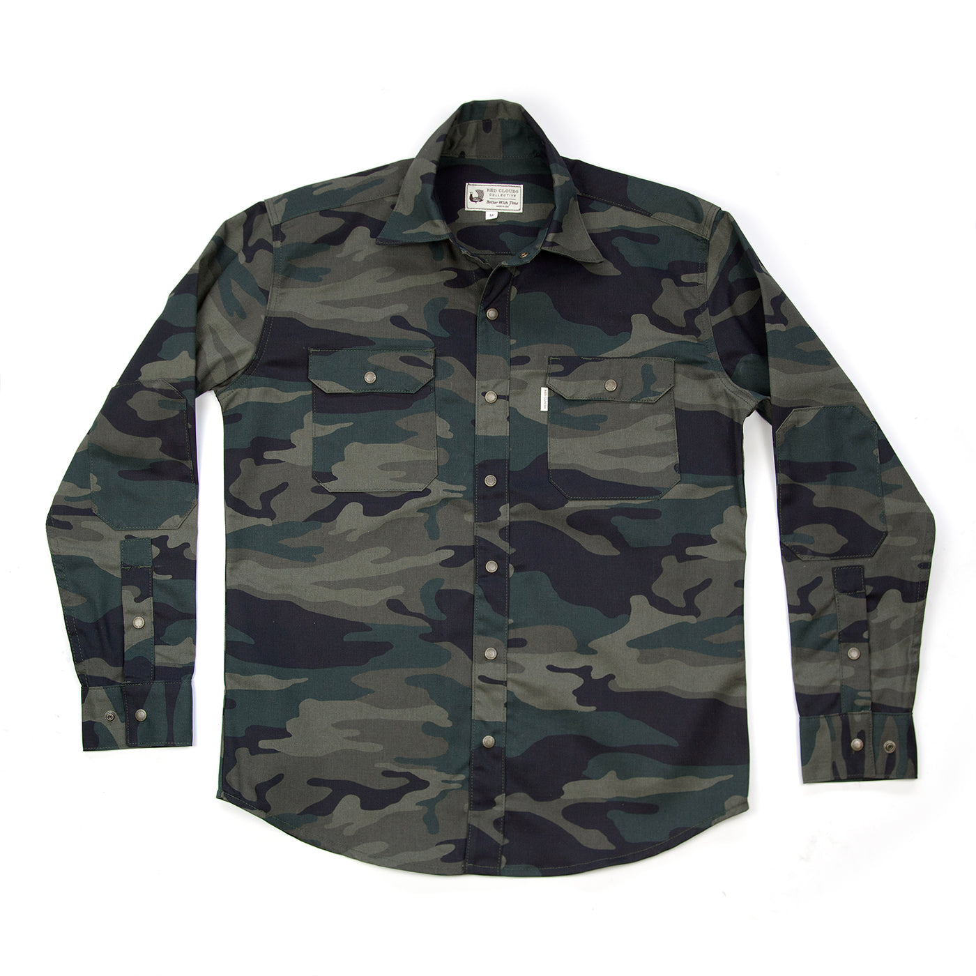 Witham Work Shirt - Woodland Camo Medium, image size:1400x1400
