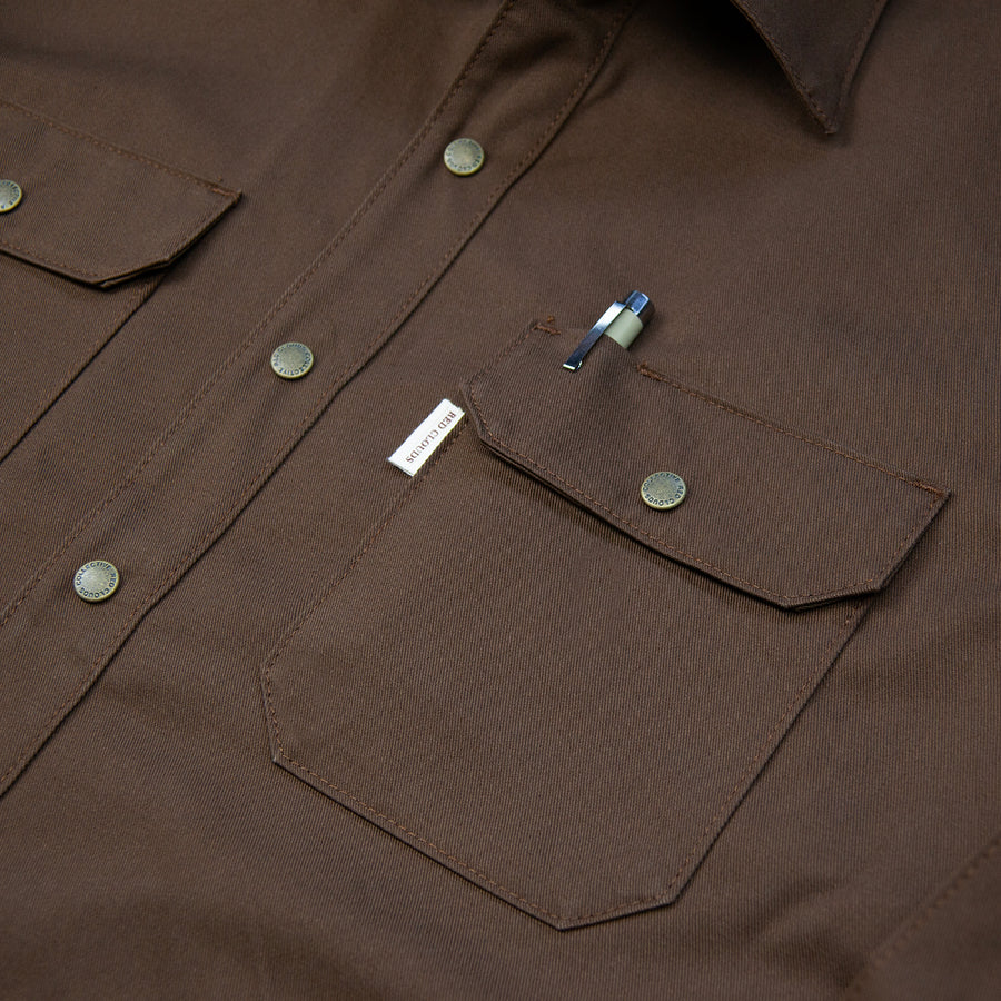 Witham Work Shirt - Nutmeg Brown Twill