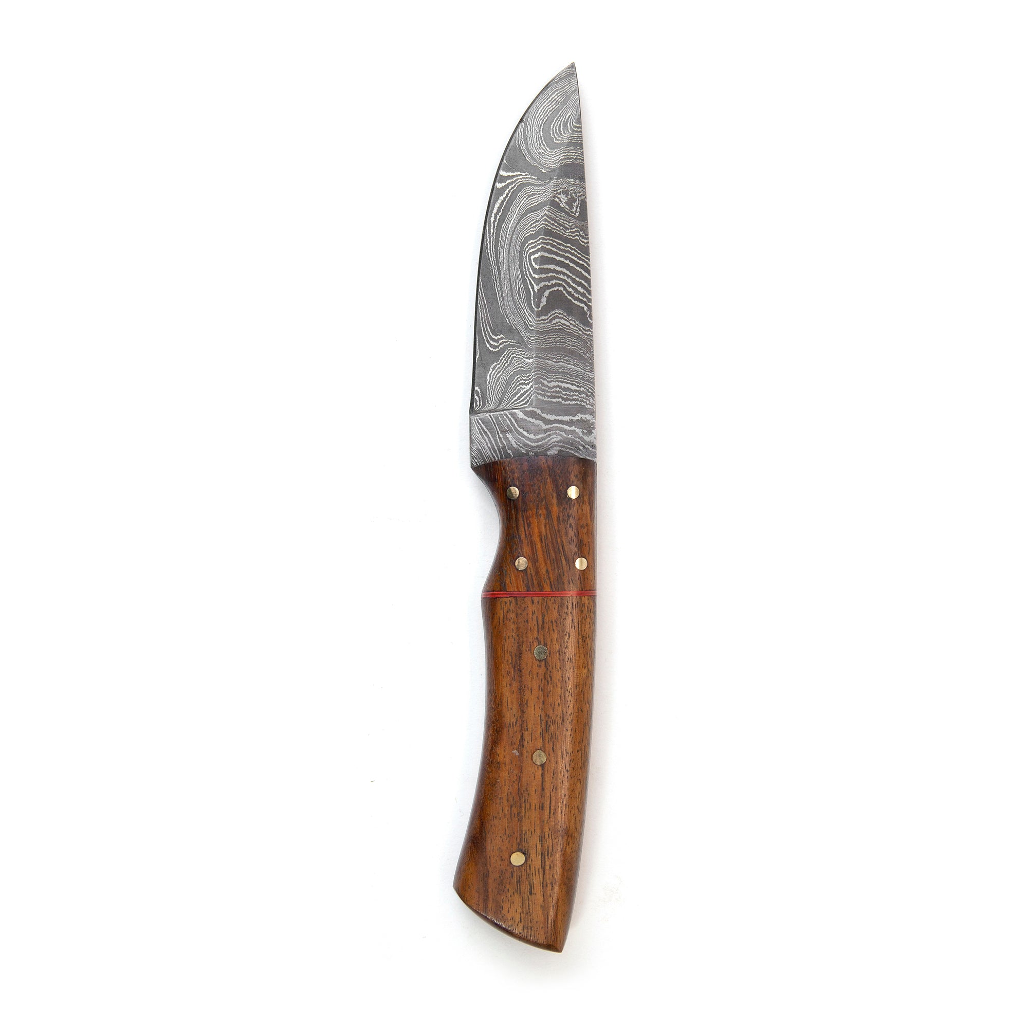damascus knife, red clouds knife, leather sheath, custom knife, damascus knives