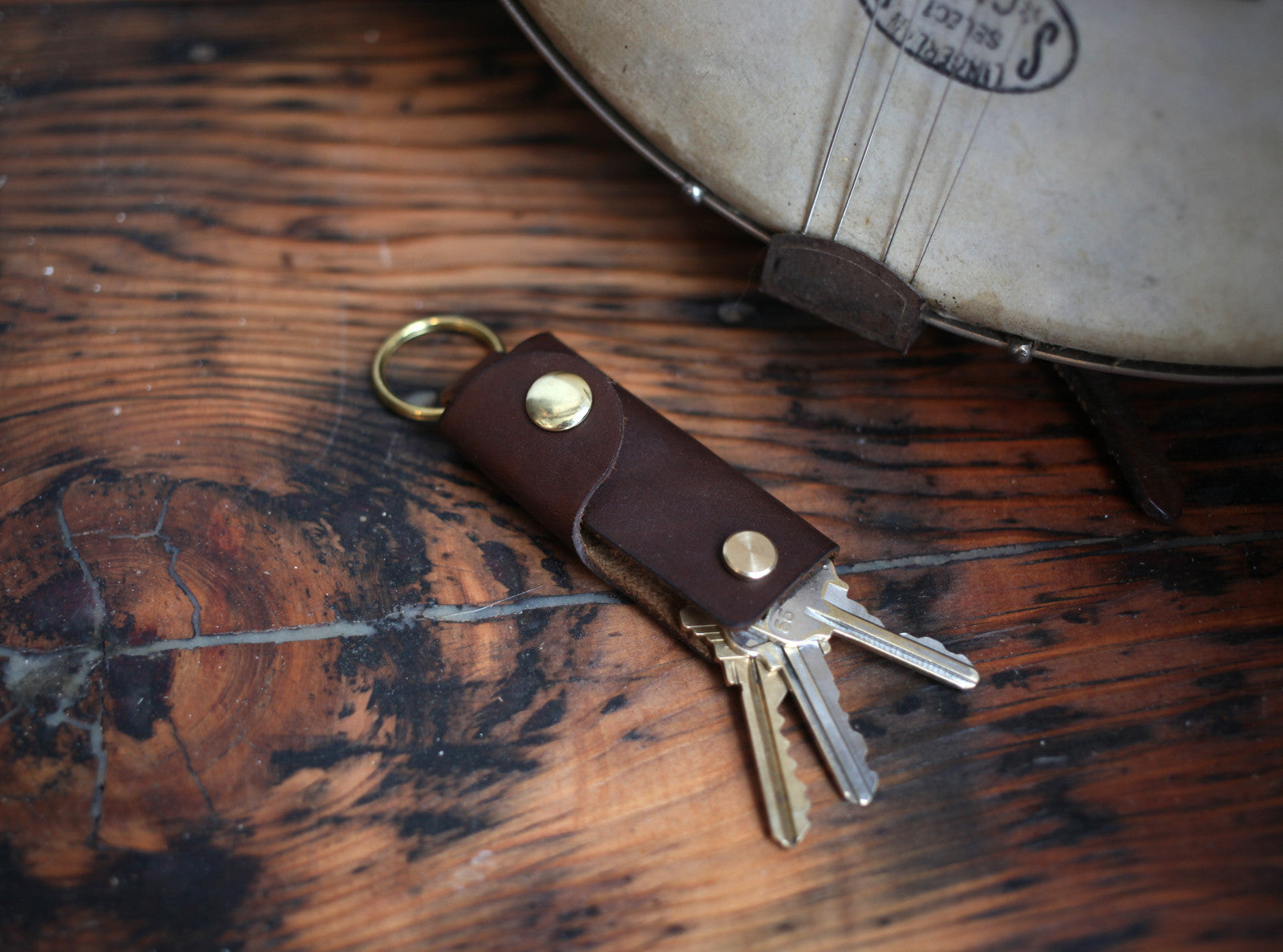 Leather Key Case - Walnut - Red Clouds Collective - Made in the USA