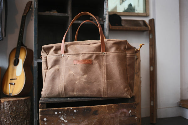 Weekender Bag in waxed canvas, Ethically Made