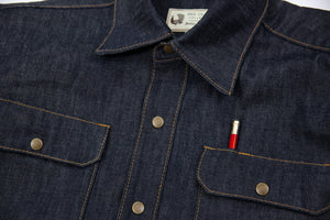 Witham Work Shirt - Cone Mills Selvage Denim - Red Clouds 