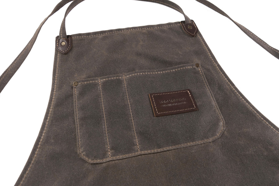 Winston apron, waxed canvas apron, red clouds apron, woodworking apron, metalworking apron, hand eye supply, shop gear, workwear, made in usa, made in portland, Drawing inspiration from classic shop aprons used by wood and metal workers for centuries, the Winston Apron combines a classic look and feel with modern feature and construction updates that enhance the product’s longevity.
