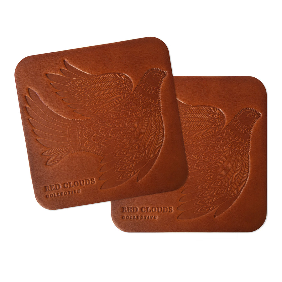 leather, leather beer coaster, leather drink coaster, handmade, handcrafted in the usa, american made, set of leather coasters
