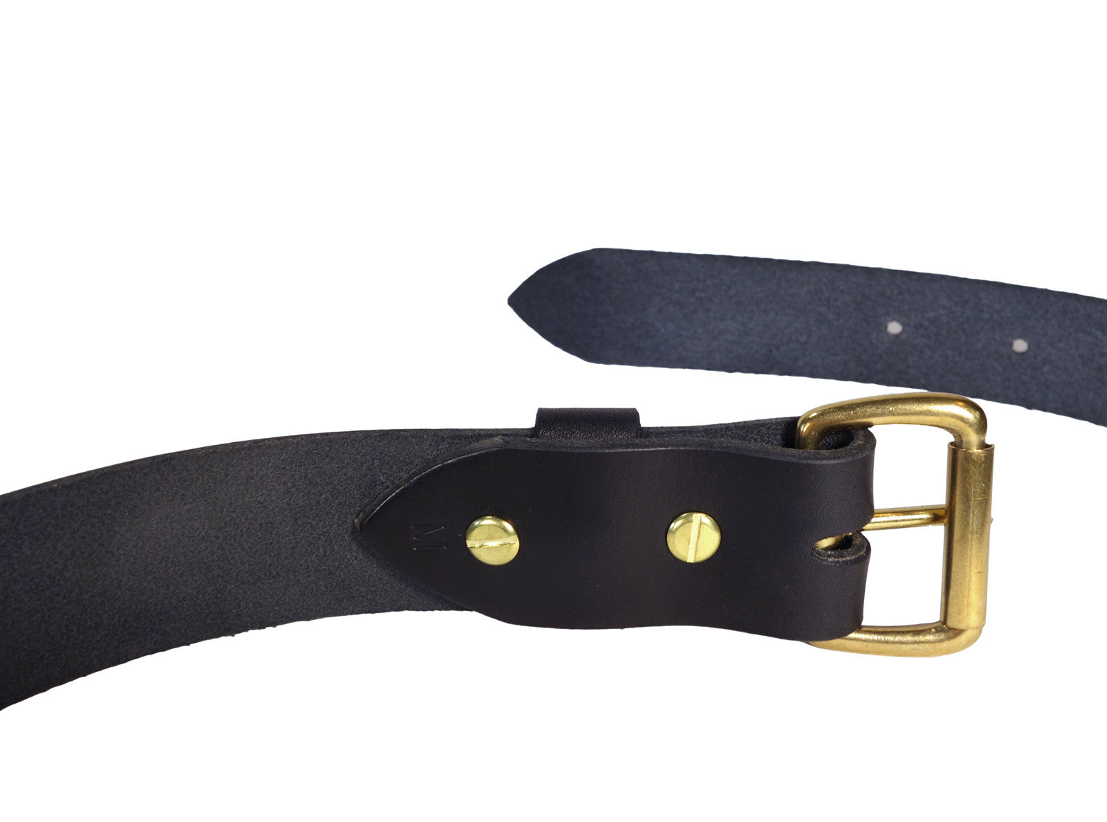 Leather Black Textured Belt - New Neruda