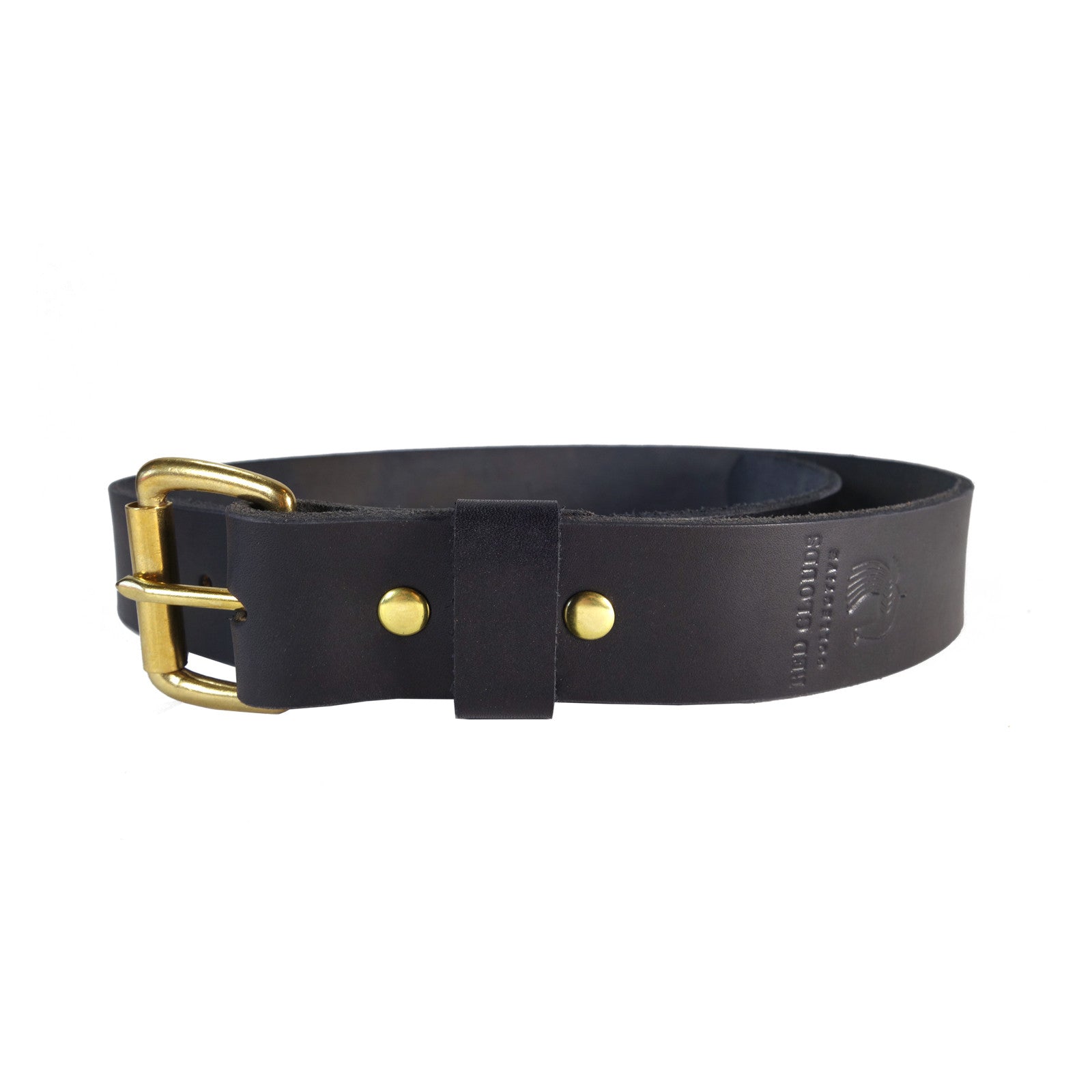 - - Collective - in Red USA Leather Belt Made the Clouds Classic Black