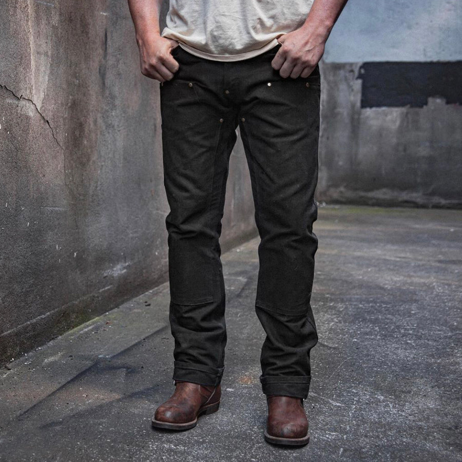 Waxed Canvas Work Pant, Fitted work pant, waxed canvas pants, pants made in usa, made in Portland Oregon, durable pants, best waxed canvas pants, slim fit work pant, red clouds pants, waxed cotton pants, pants made to last