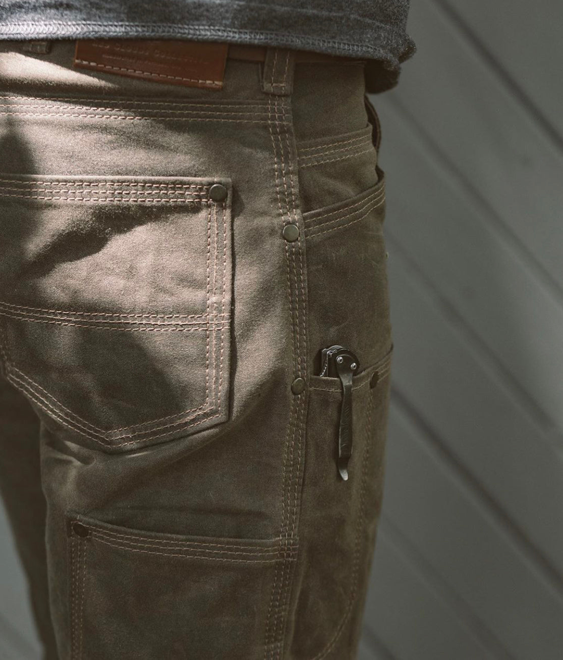 GN.01 Waxed Canvas Fitted Work Pant - Havana - Red Clouds 