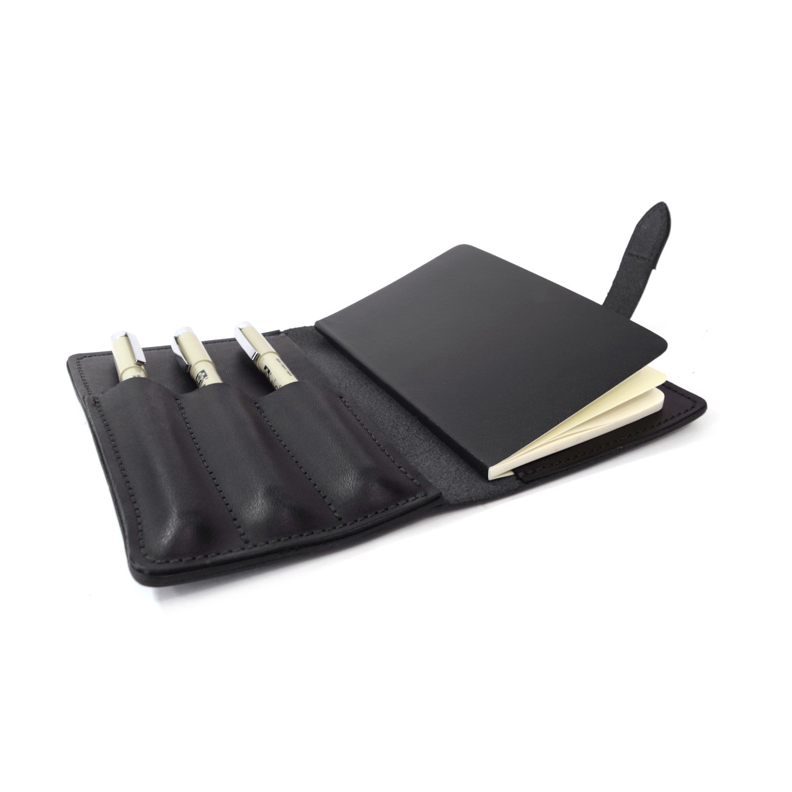 Leather Art Kit, Leather notebook, The Journeyman Art Kit is made with Herman Oak leather. Moleskine notebook and 3 micron pens for a complete traveling art kit.