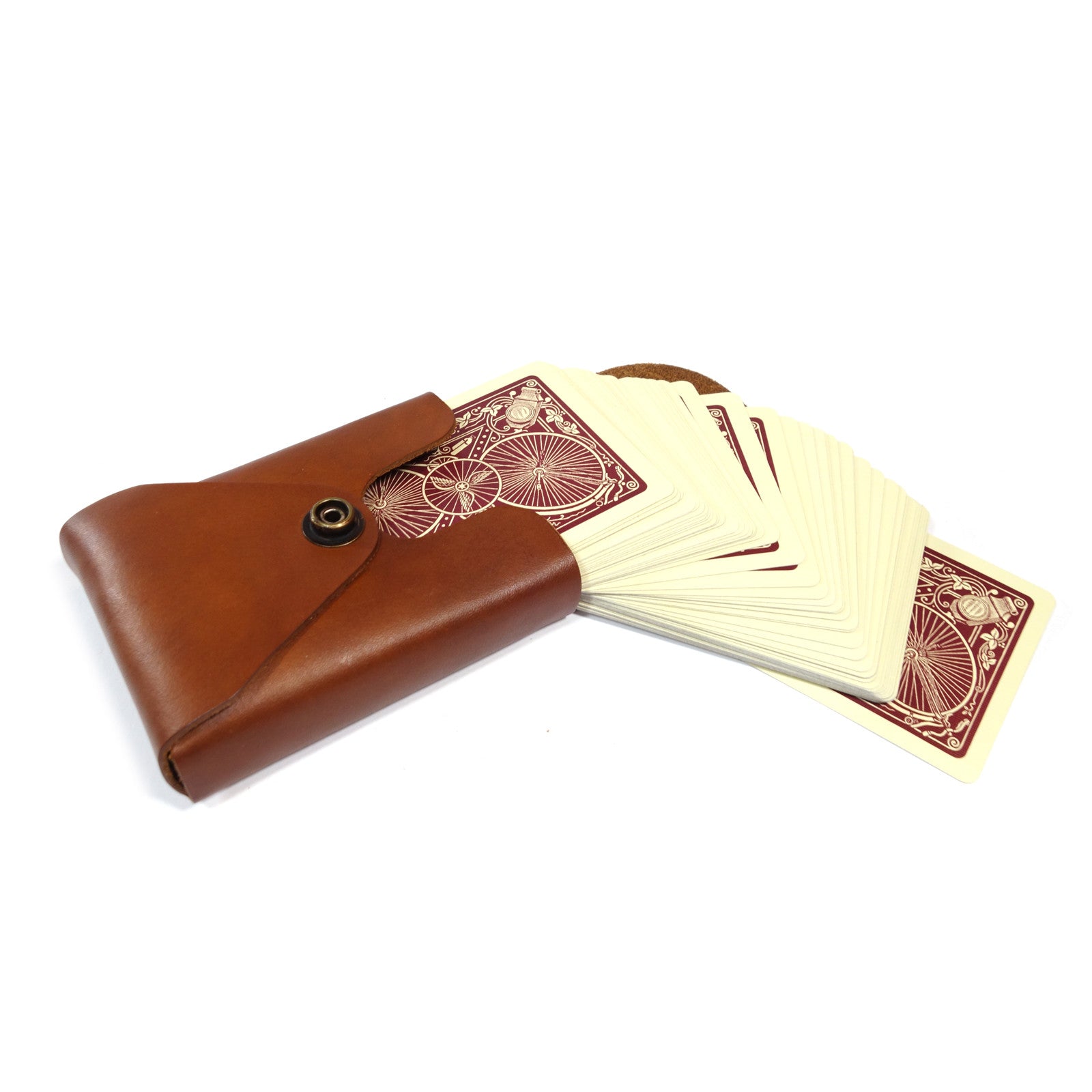 Leather Card Case, playing cards, bicycle cards, poker, card games, handmade, made in usa, handcrafted, leather case, card case