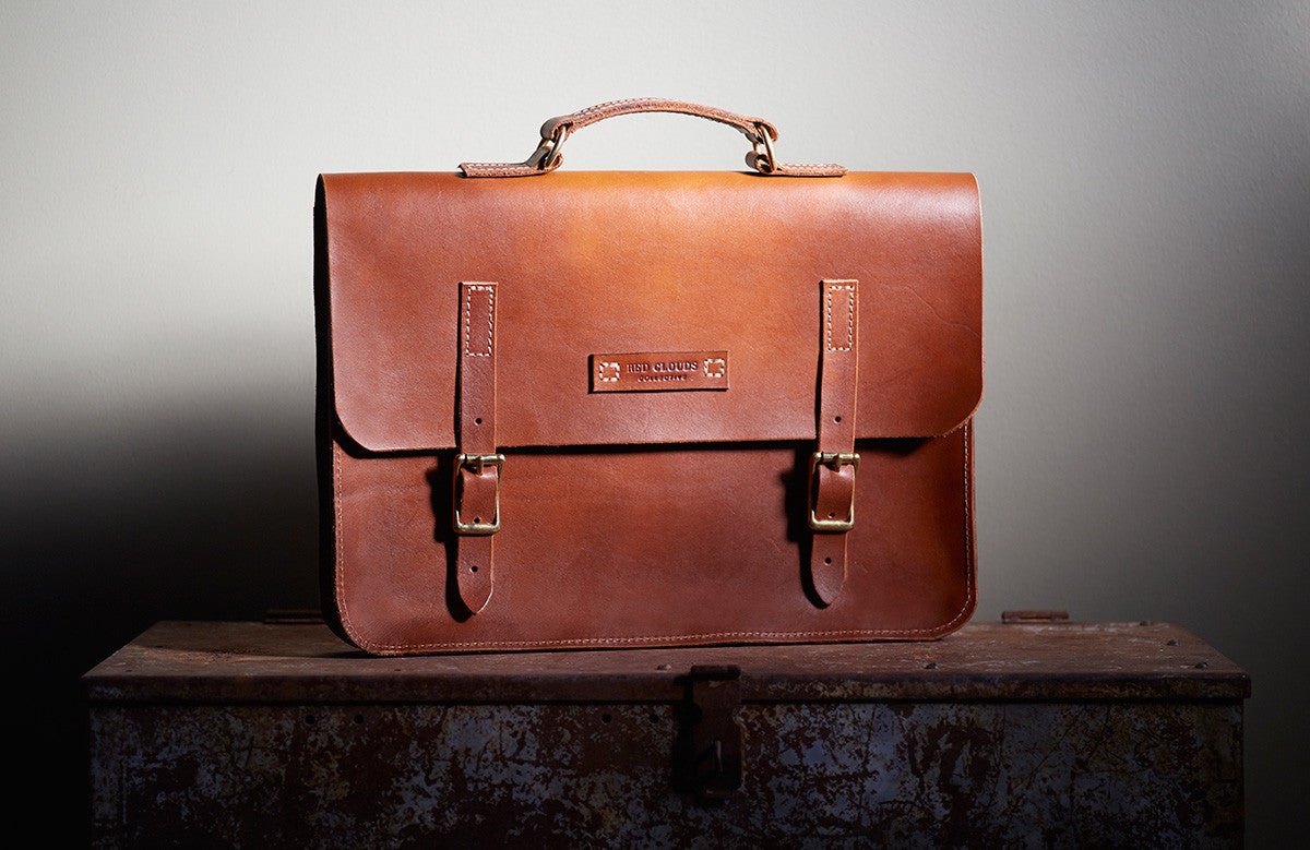Leather Briefcase - Red Clouds Collective - Made in the USA