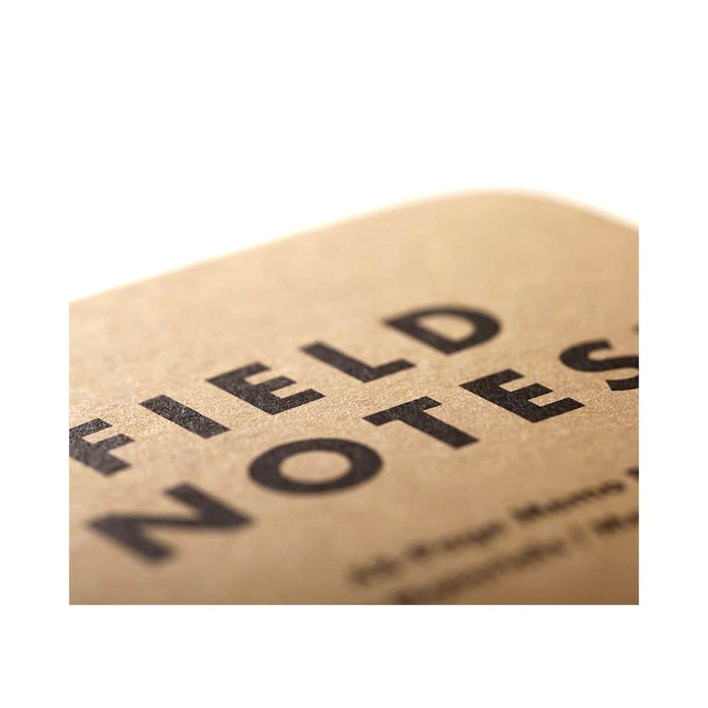 Field Notes: Original Kraft 3-Pack - Mixed Paper (1 Graph/Grid, 1  Ruled/Lined, 1 Plain/Blank) Memo Books - 48 Page Pocket Notebooks - 3.5 x  5.5