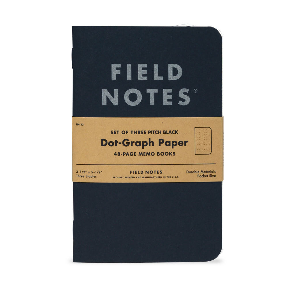 Field Notes - Pitch Black Memo Book (3-pack) Ruled