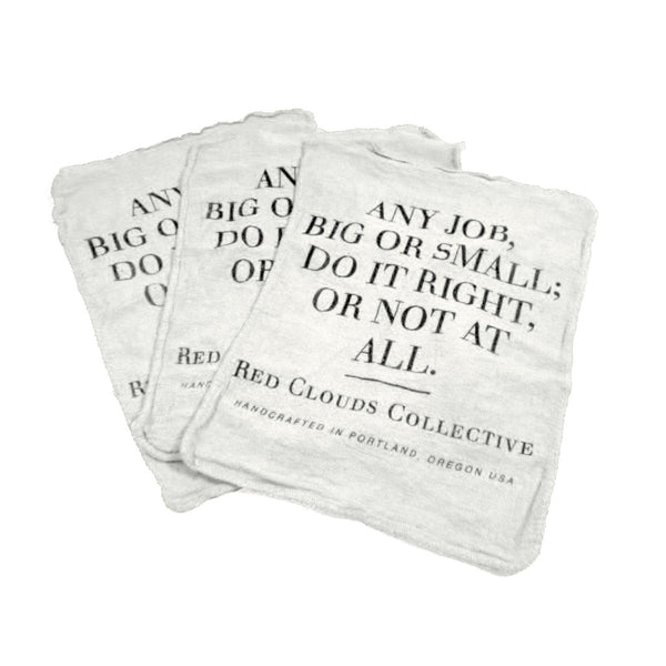 Shop Rags - White (3 Pack) - Red Clouds Collective - Made in the USA